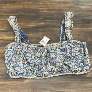 Floral Blue Crop Top